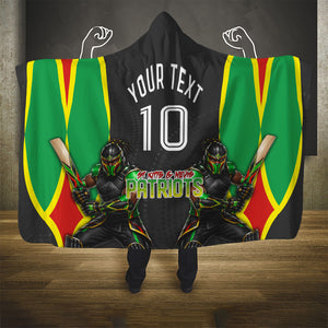 Personalized St Kitts And Nevis Patriots Hooded Blanket Caribbean Cricket Player Graphic Art