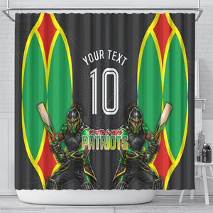 Personalized St Kitts And Nevis Patriots Shower Curtain Caribbean Cricket Player Graphic Art