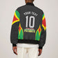 Personalized St Kitts And Nevis Patriots Sleeve Zip Bomber Jacket Caribbean Cricket Player Graphic Art