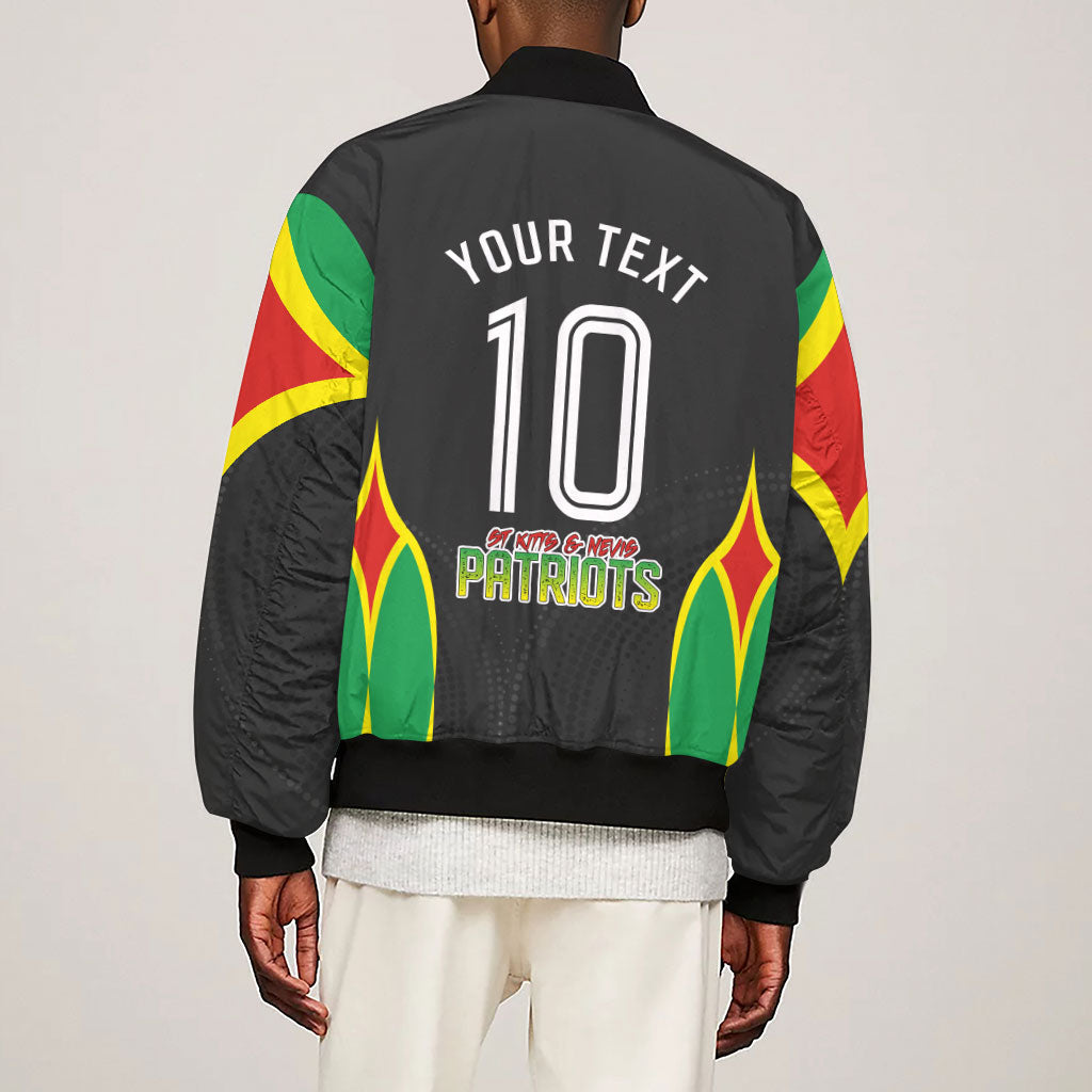 Personalized St Kitts And Nevis Patriots Sleeve Zip Bomber Jacket Caribbean Cricket Player Graphic Art