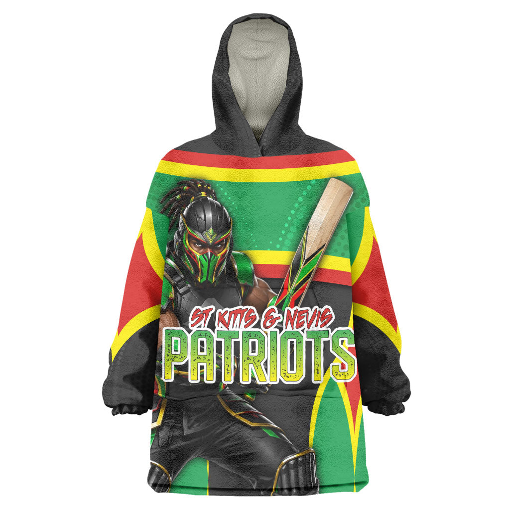 Personalized St Kitts And Nevis Patriots Wearable Blanket Hoodie Caribbean Cricket Player Graphic Art