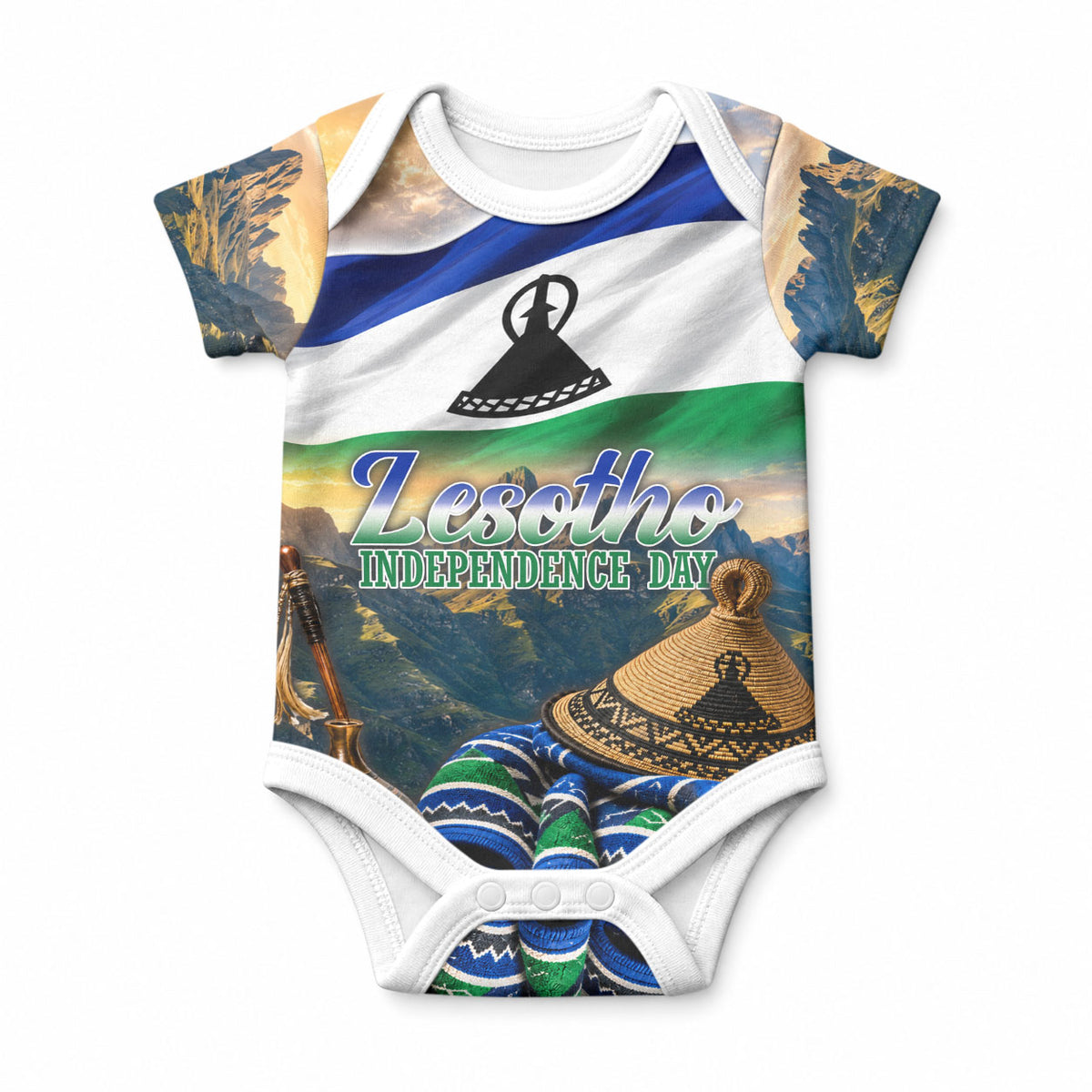 Lesotho Independence Day Baby Onesie Basotho Hat Flag And Cultural Heritage