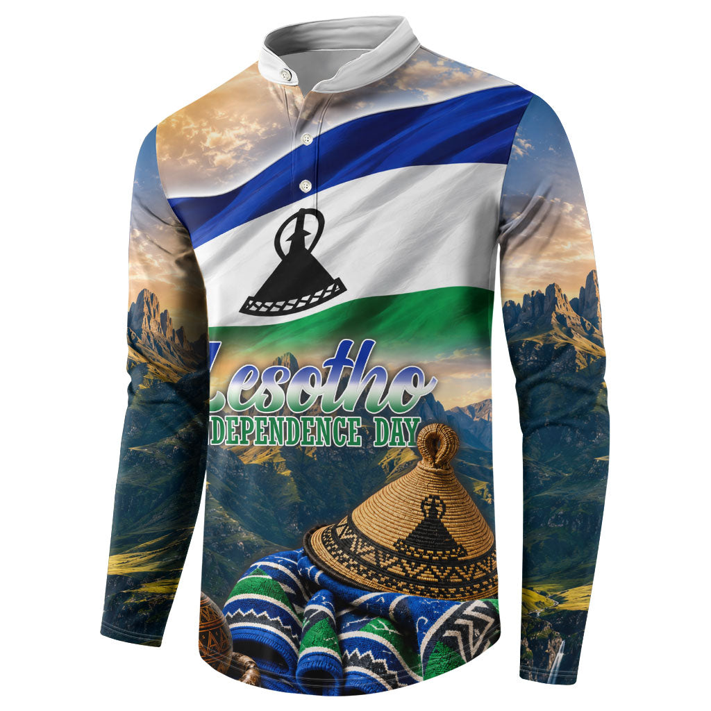 Lesotho Independence Day Button Sweatshirt Basotho Hat Flag And Cultural Heritage