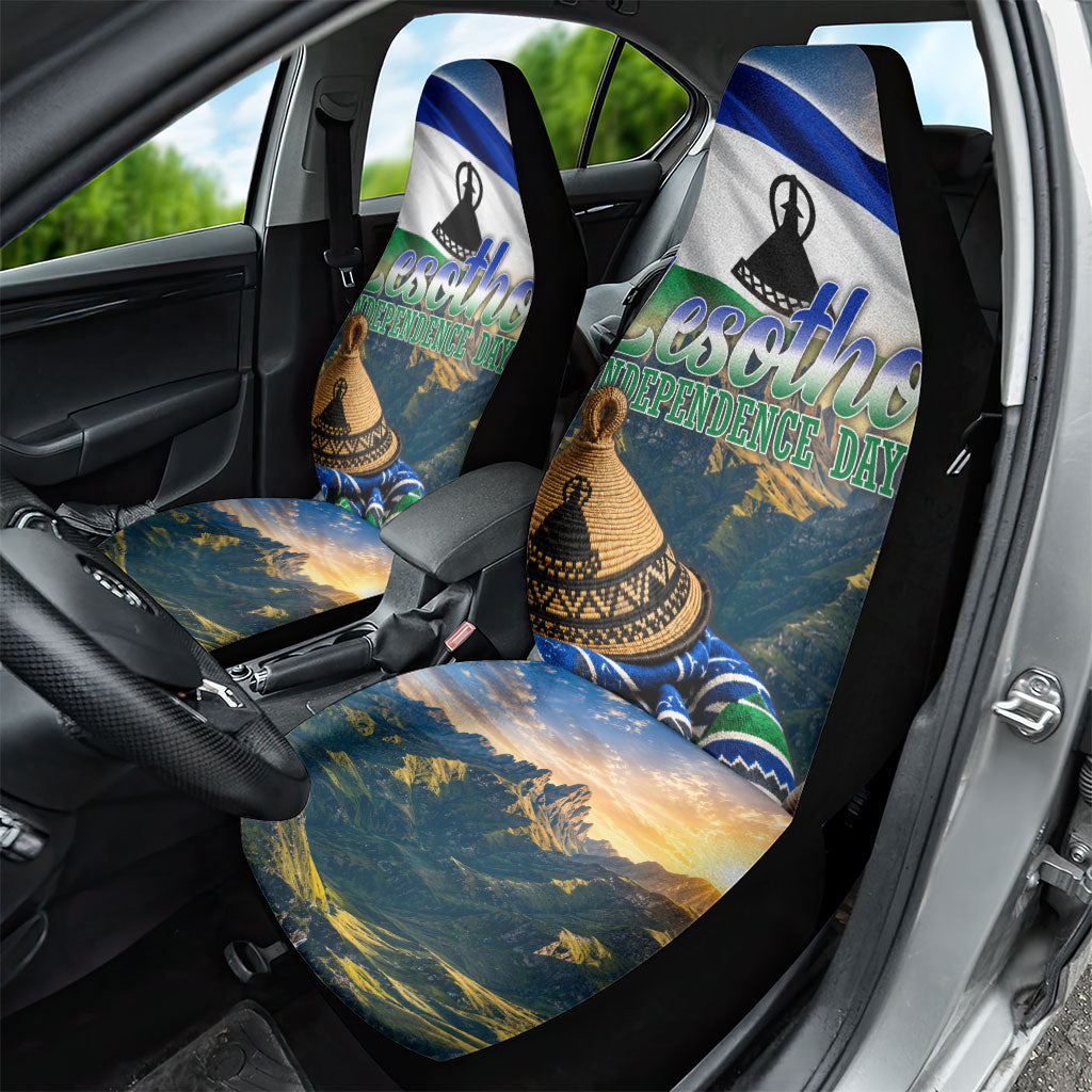 Lesotho Independence Day Car Seat Cover Basotho Hat Flag And Cultural Heritage