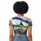 Lesotho Independence Day Raglan Cropped T shirt Basotho Hat Flag And Cultural Heritage