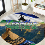 Lesotho Independence Day Round Carpet Basotho Hat Flag And Cultural Heritage