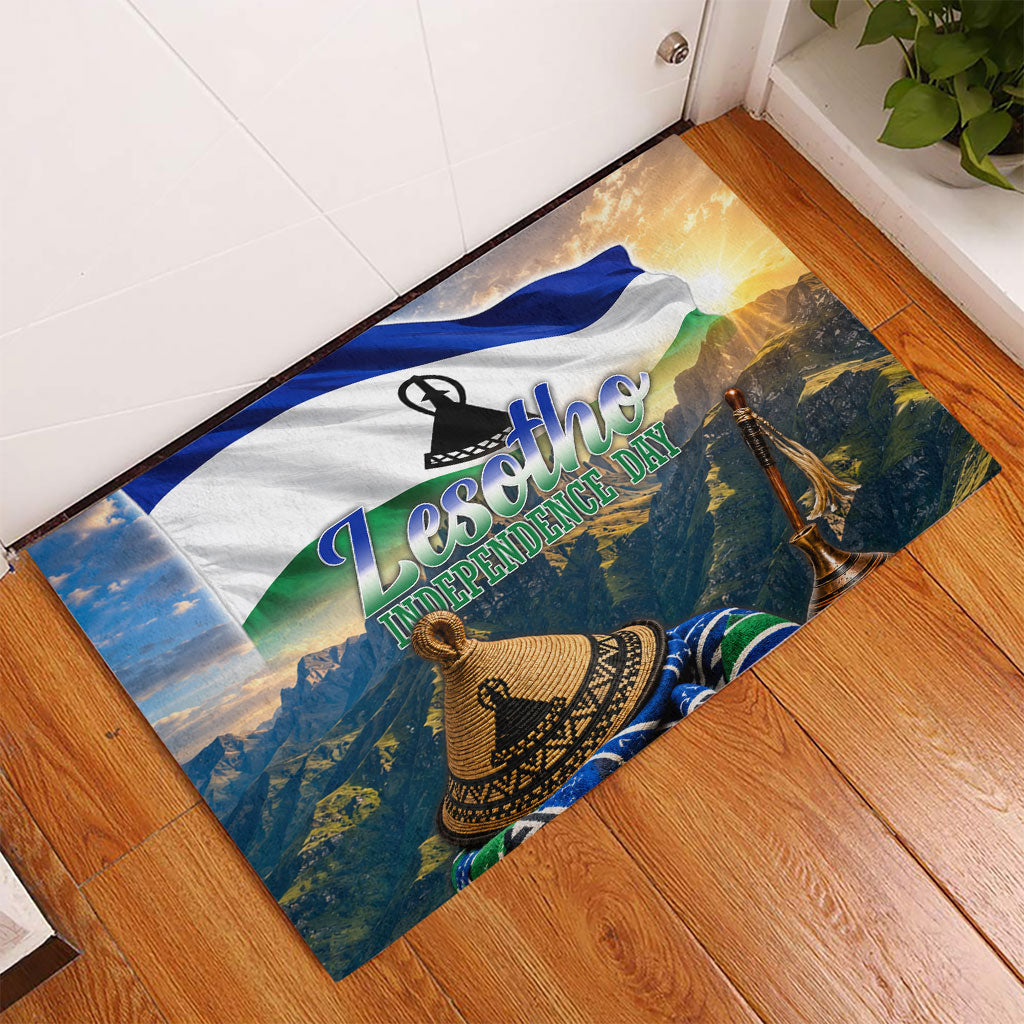 Lesotho Independence Day Rubber Doormat Basotho Hat Flag And Cultural Heritage
