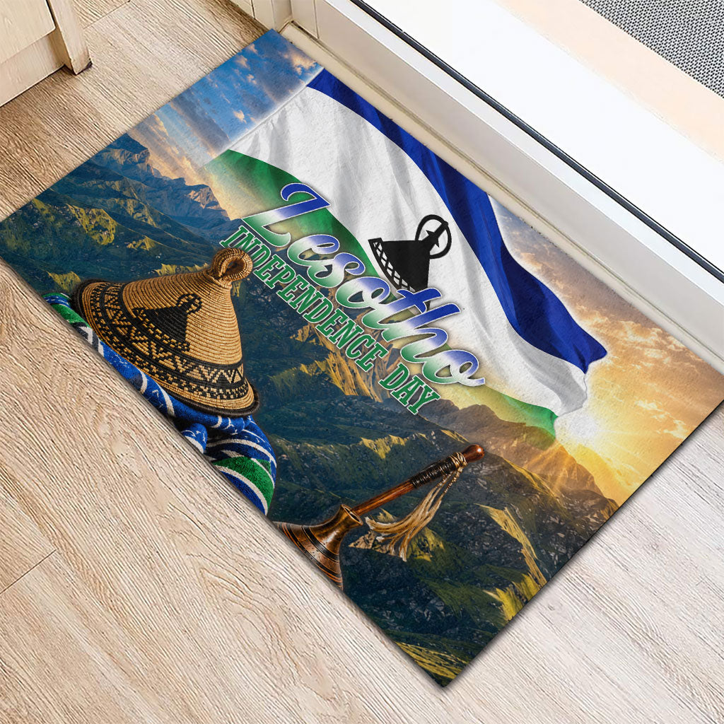 Lesotho Independence Day Rubber Doormat Basotho Hat Flag And Cultural Heritage