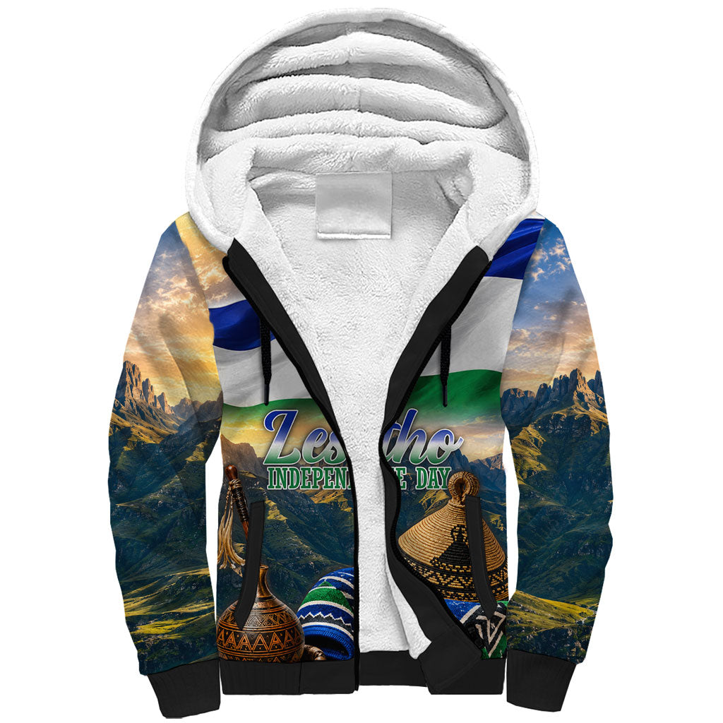 Lesotho Independence Day Sherpa Hoodie Basotho Hat Flag And Cultural Heritage