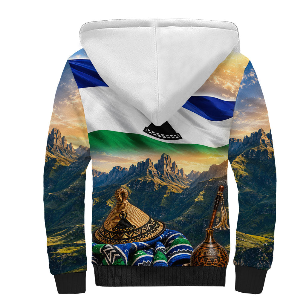Lesotho Independence Day Sherpa Hoodie Basotho Hat Flag And Cultural Heritage