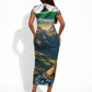 Lesotho Independence Day Short Sleeve Bodycon Dress Basotho Hat Flag And Cultural Heritage