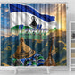 Lesotho Independence Day Shower Curtain Basotho Hat Flag And Cultural Heritage
