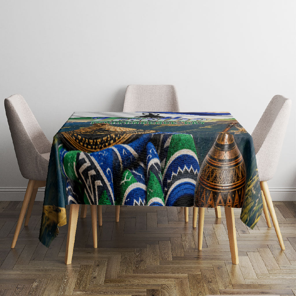 Lesotho Independence Day Tablecloth Basotho Hat Flag And Cultural Heritage