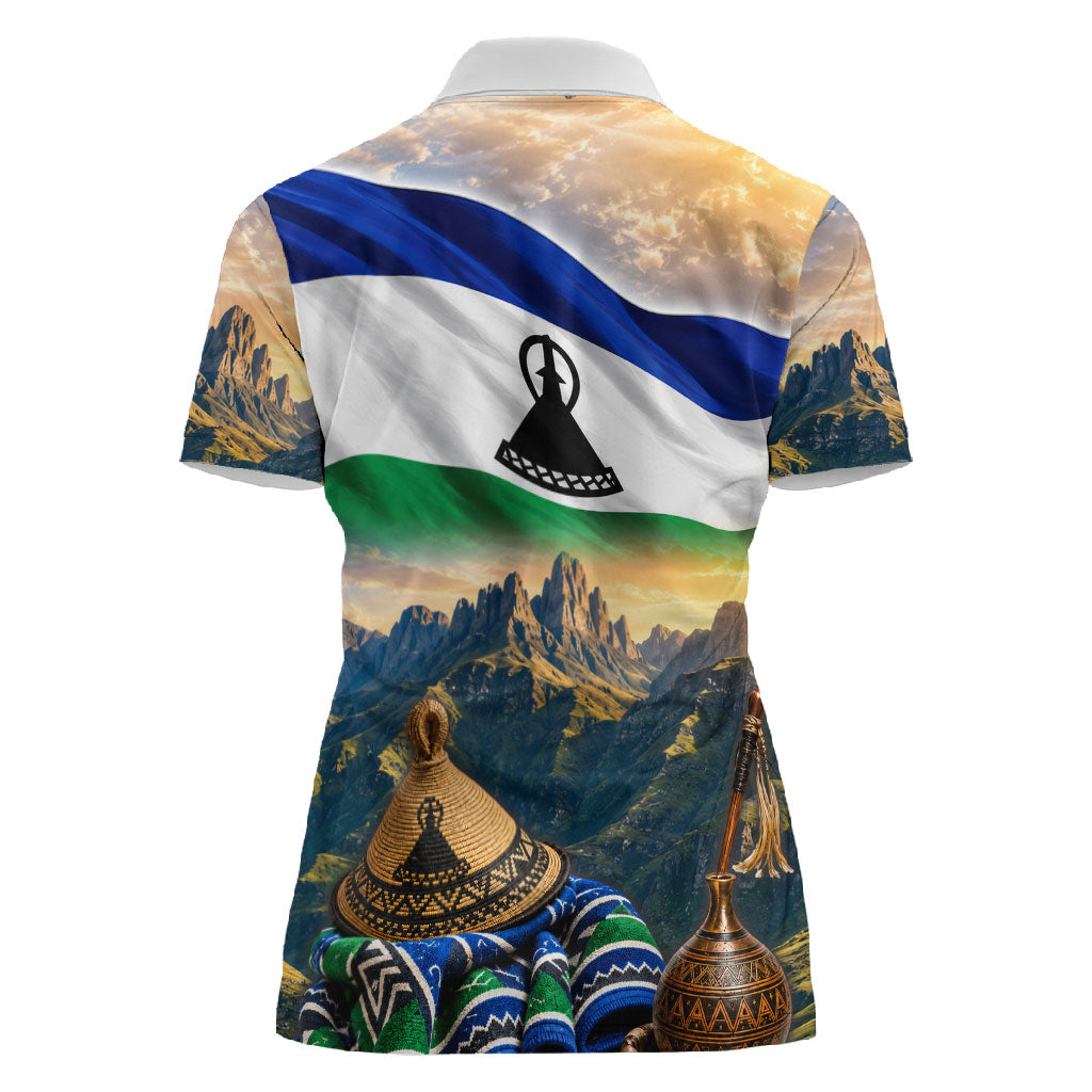 Lesotho Independence Day Women Polo Shirt Basotho Hat Flag And Cultural Heritage
