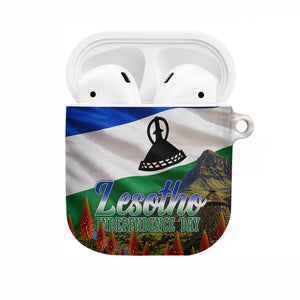 Lesotho Independence Day AirPods Case National Flag Scenic Mountain Landscape And Floral