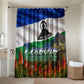 Lesotho Independence Day Bathroom Set National Flag Scenic Mountain Landscape And Floral