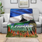 Lesotho Independence Day Blanket National Flag Scenic Mountain Landscape And Floral