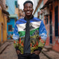 Lesotho Independence Day Bomber Jacket National Flag Scenic Mountain Landscape And Floral