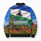 Lesotho Independence Day Bomber Puffer Jacket National Flag Scenic Mountain Landscape And Floral