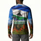 Lesotho Independence Day Button Sweatshirt National Flag Scenic Mountain Landscape And Floral