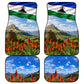 Lesotho Independence Day Car Mats National Flag Scenic Mountain Landscape And Floral