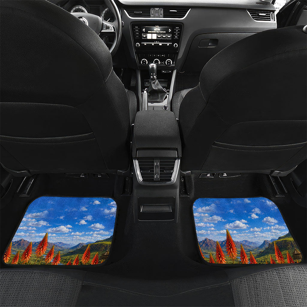 Lesotho Independence Day Car Mats National Flag Scenic Mountain Landscape And Floral