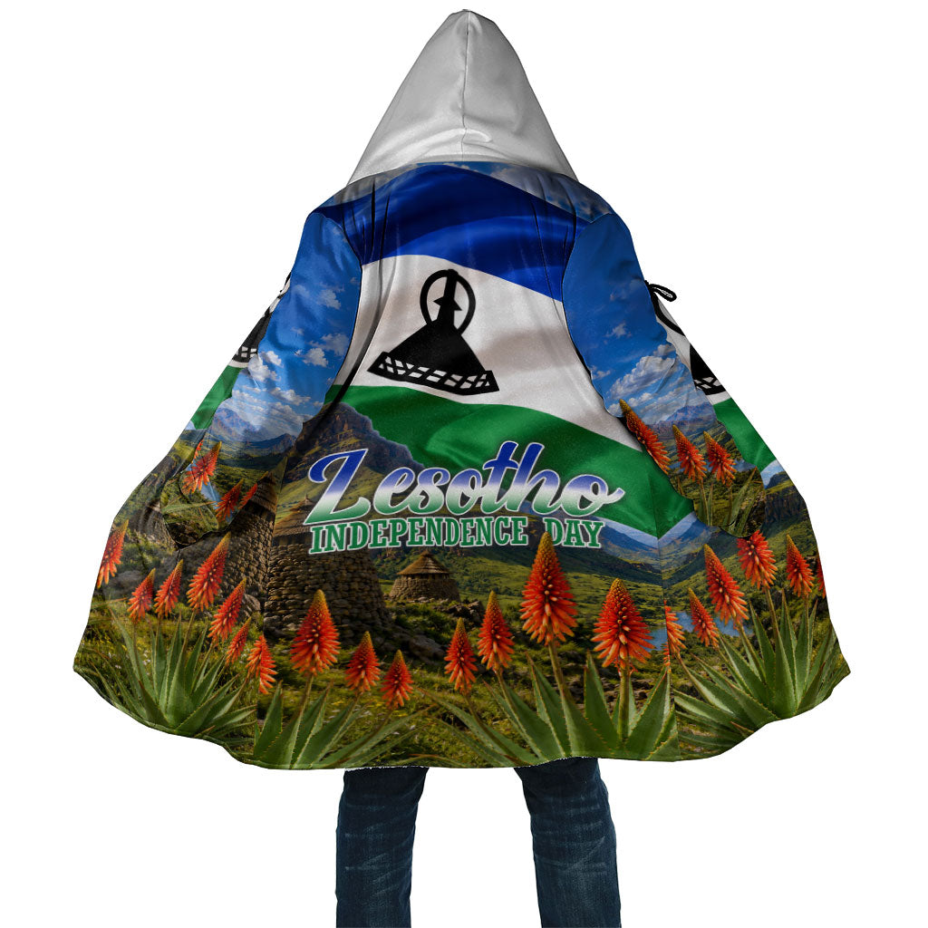 Lesotho Independence Day Cloak National Flag Scenic Mountain Landscape And Floral