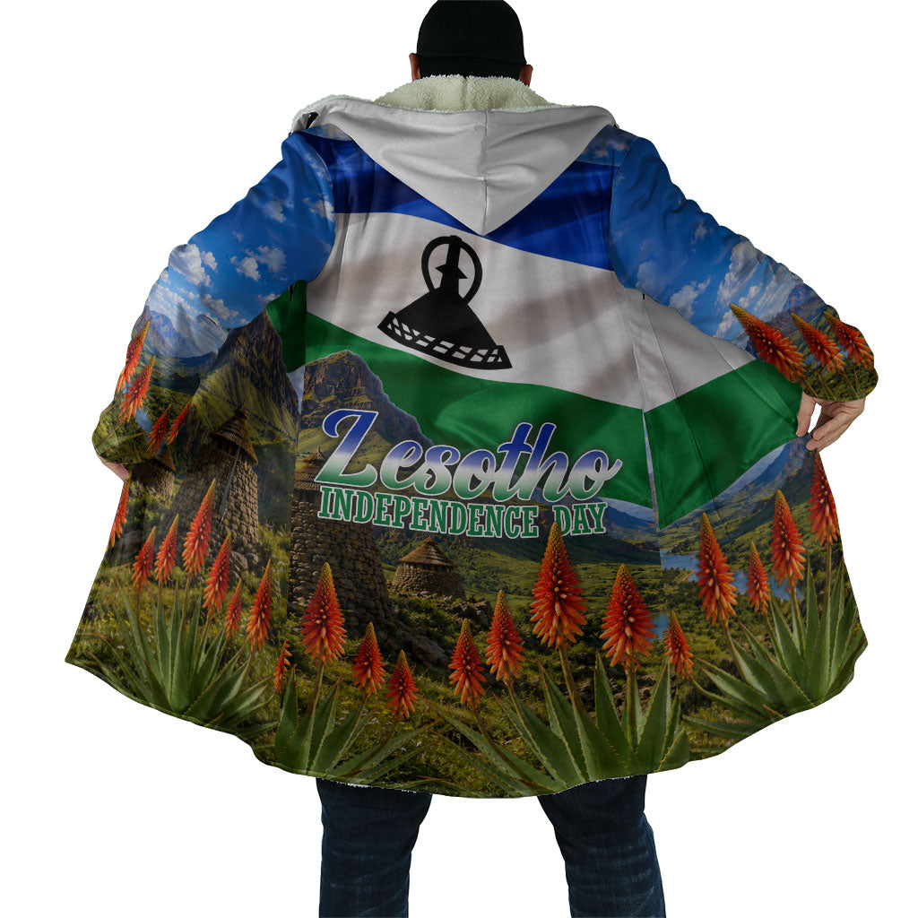 Lesotho Independence Day Cloak National Flag Scenic Mountain Landscape And Floral