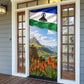 Lesotho Independence Day Door Cover National Flag Scenic Mountain Landscape And Floral