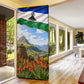 Lesotho Independence Day Door Cover National Flag Scenic Mountain Landscape And Floral