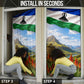 Lesotho Independence Day Door Cover National Flag Scenic Mountain Landscape And Floral