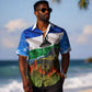 Lesotho Independence Day Hawaiian Shirt National Flag Scenic Mountain Landscape And Floral