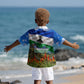 Lesotho Independence Day Kid Hawaiian Shirt National Flag Scenic Mountain Landscape And Floral