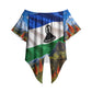 Lesotho Independence Day Off Shoulder Wrap Waist Top National Flag Scenic Mountain Landscape And Floral