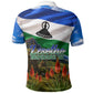 Lesotho Independence Day Polo Shirt National Flag Scenic Mountain Landscape And Floral