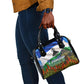 Lesotho Independence Day Shoulder Handbag National Flag Scenic Mountain Landscape And Floral
