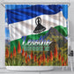 Lesotho Independence Day Shower Curtain National Flag Scenic Mountain Landscape And Floral