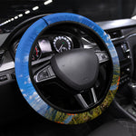 Lesotho Independence Day Steering Wheel Cover National Flag Scenic Mountain Landscape And Floral