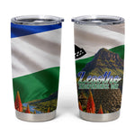 Lesotho Independence Day Tumbler Cup National Flag Scenic Mountain Landscape And Floral