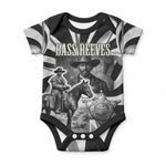 Bass Reeves Deputy Marshal Baby Onesie Black White Vintage Lawman Horse Badge Sunburst