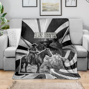 Bass Reeves Deputy Marshal Blanket Black White Vintage Lawman Horse Badge Sunburst