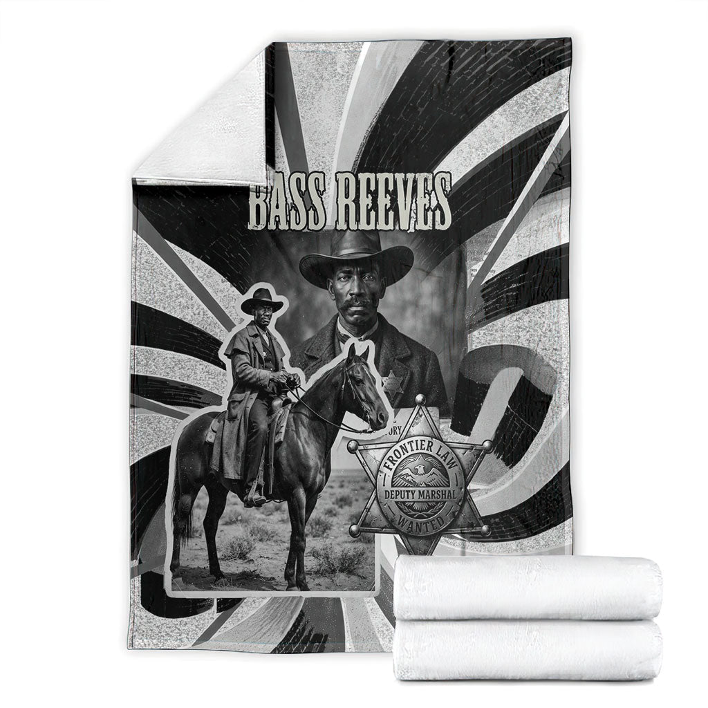 Bass Reeves Deputy Marshal Blanket Black White Vintage Lawman Horse Badge Sunburst