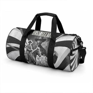 Bass Reeves Deputy Marshal Duffle Bag Black White Vintage Lawman Horse Badge Sunburst