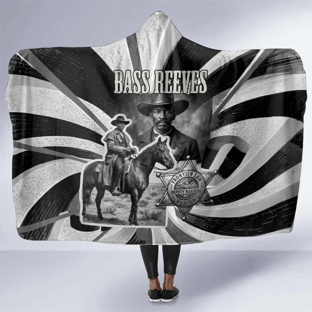 Bass Reeves Deputy Marshal Hooded Blanket Black White Vintage Lawman Horse Badge Sunburst