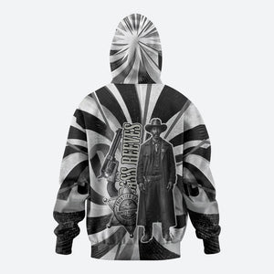 Bass Reeves Deputy Marshal Hoodie Black White Vintage Lawman Horse Badge Sunburst