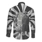 Bass Reeves Deputy Marshal Long Sleeve Button Shirt Black White Vintage Lawman Horse Badge Sunburst