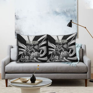 Bass Reeves Deputy Marshal Pillow Cover Black White Vintage Lawman Horse Badge Sunburst