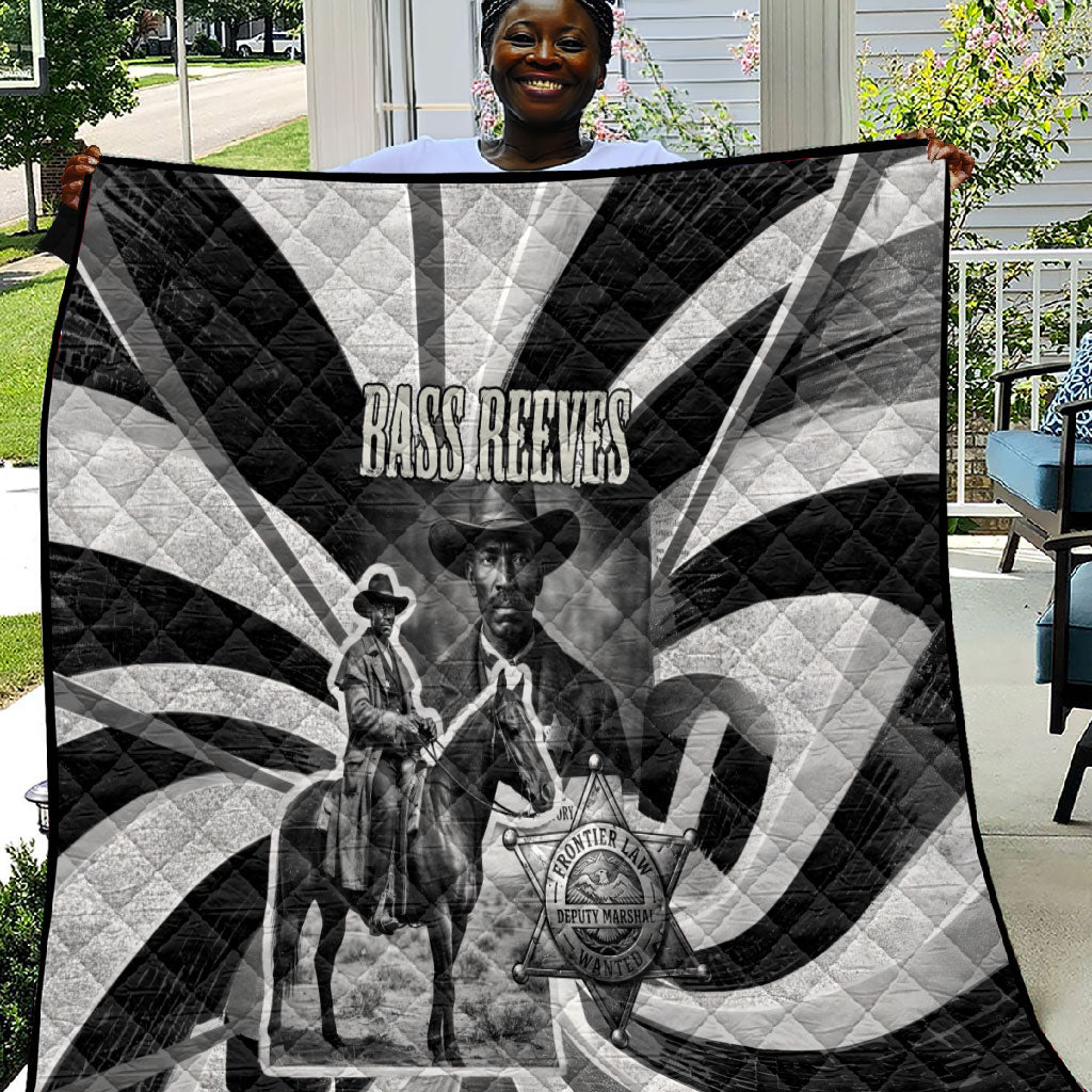 Bass Reeves Deputy Marshal Quilt Black White Vintage Lawman Horse Badge Sunburst