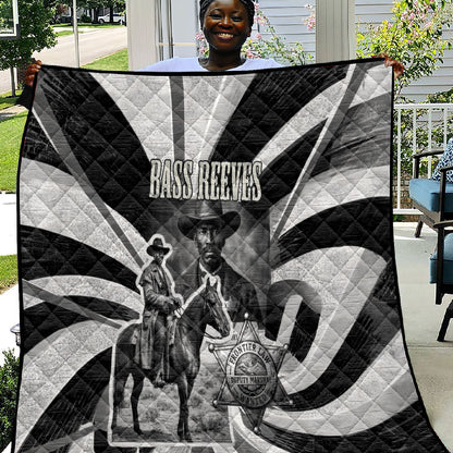 Bass Reeves Deputy Marshal Quilt Black White Vintage Lawman Horse Badge Sunburst