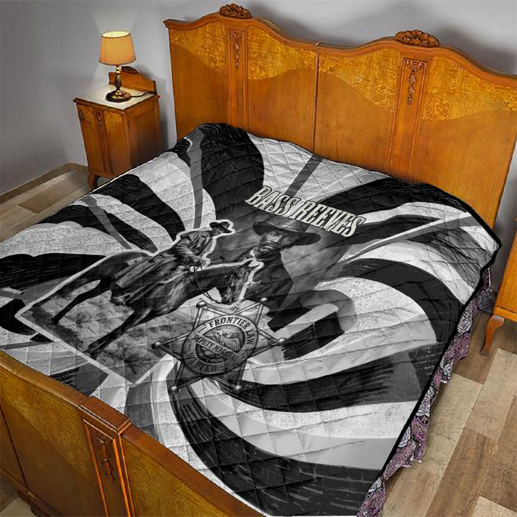 Bass Reeves Deputy Marshal Quilt Black White Vintage Lawman Horse Badge Sunburst